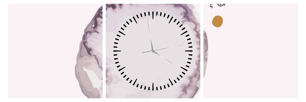 Tablou - Minimalism violet N⁰4 (cu ceas) (90x30 cm)