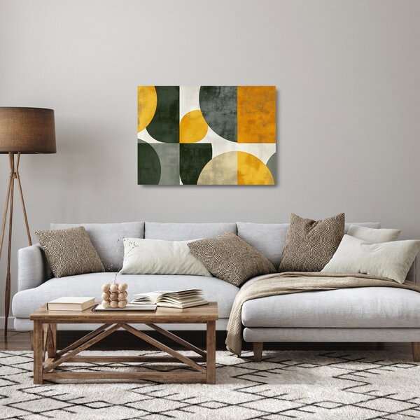 Tablou pe sticlă - Abstracție în culoare de măslin (70x50 cm)
