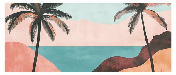 Tablou - Palmieri la mare (120x50 cm)
