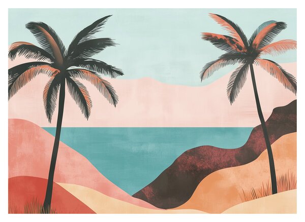Tablou - Palmieri la mare (70x50 cm)