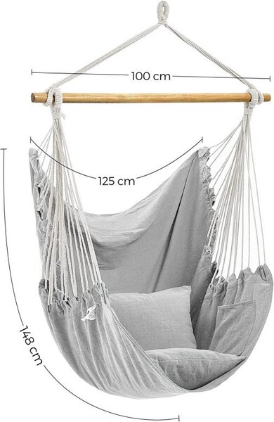 Hamac, Songmics, Gri, 150 kg, GDC187G01