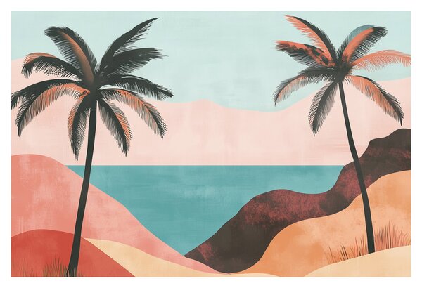 Tablou - Palmieri la mare (90x60 cm)