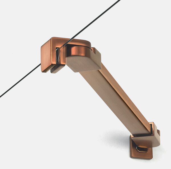 New Trendy New Soleo Copper Brushed perete cabină de duș walk-in 100 cm cupru periat/sticla transparentă K-2120