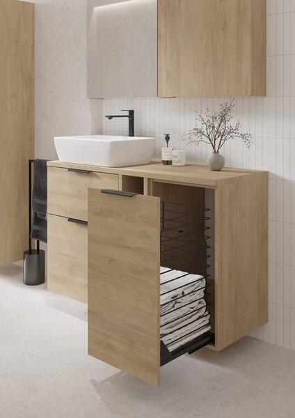 Cersanit City dulap 60x36x180 cm laterala pe perete stejar S584-117