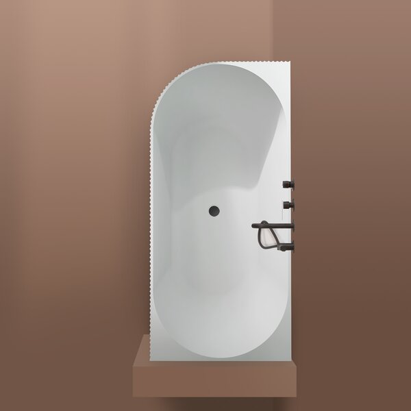 Oltens Hamnes cadă de colț 170x80 cm ovală alb 11009000