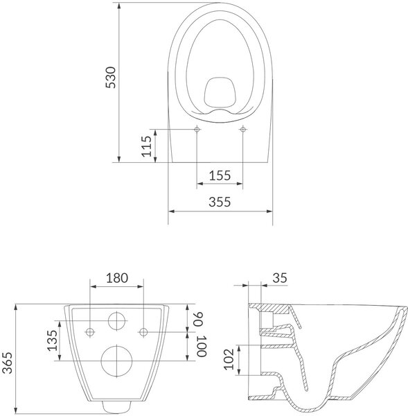 Cersanit Moduo set wc cadru cu capac S4027-002