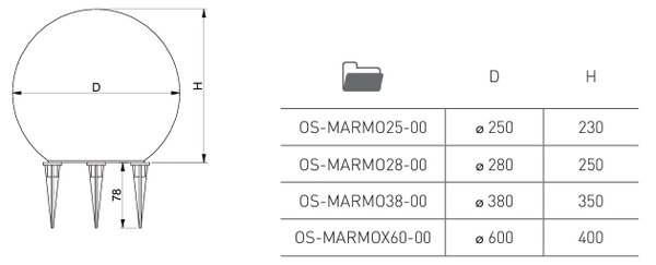 GTV Marmo lampă podea de exterior 1x20 W alb-gri OS-MARMO25-00