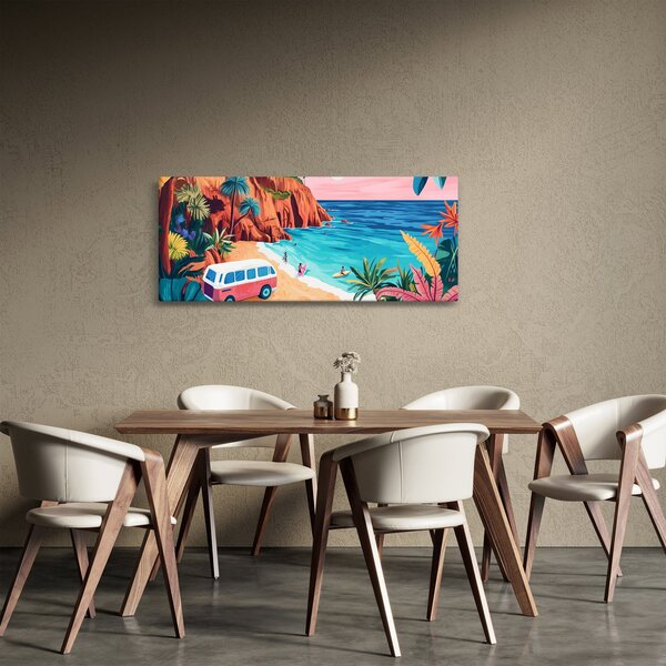 Tablou - Rulotă la ocean (120x50 cm)