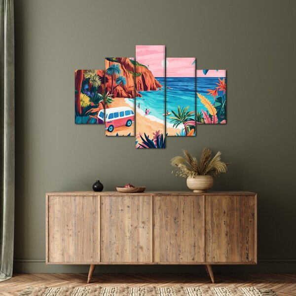 Tablou - Rulotă la ocean (150x105 cm)