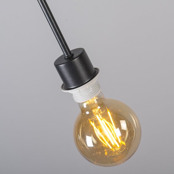 Lampă modernă suspendată neagră cu abajur 45 cm alb - Combi 1