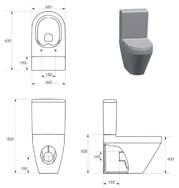 Cersanit Crea vas wc compact alb K114-023
