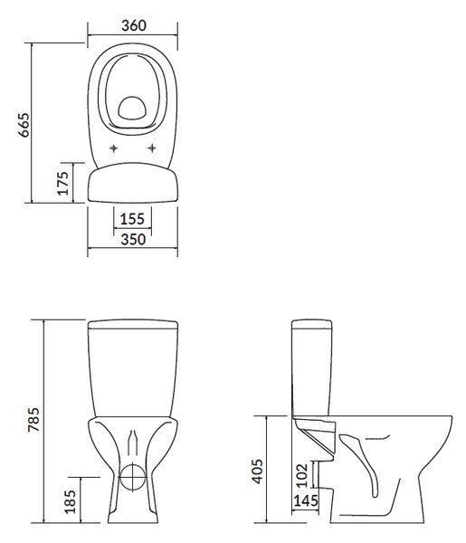 Cersanit Arteco compact wc alb K667-052