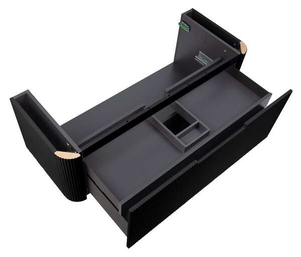 Oltens Hamnes dulap 120x46x39 cm sub chiuveta pe perete negru 60025300