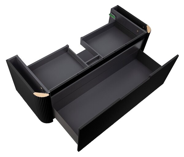 Oltens Hamnes dulap 120x46x39 cm sub chiuveta pe perete negru 60025300