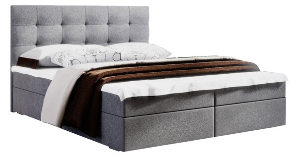 Pat matrimonial Boxspring 180 cm Fade 2 (gri) ( cu saltea și sp. depozitare). 1046502