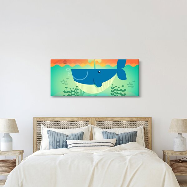 Tablou - Balenă veselă în mare (120x50 cm)