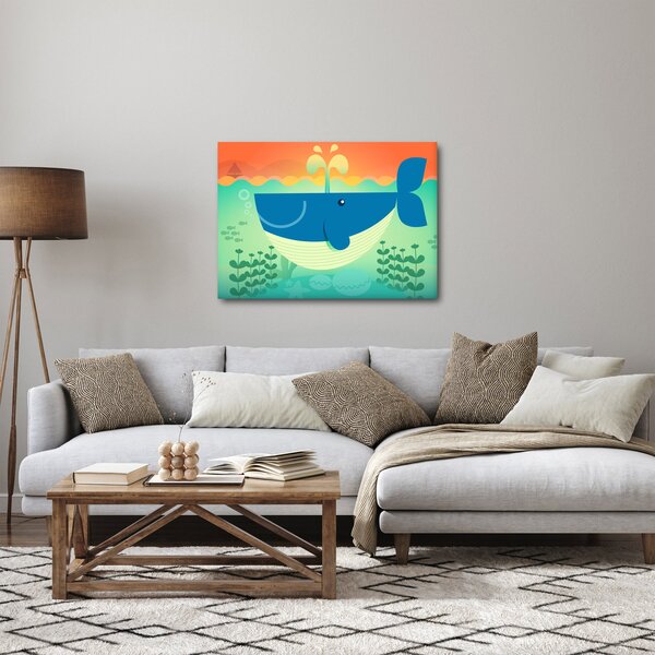 Tablou - Balenă veselă în mare (70x50 cm)