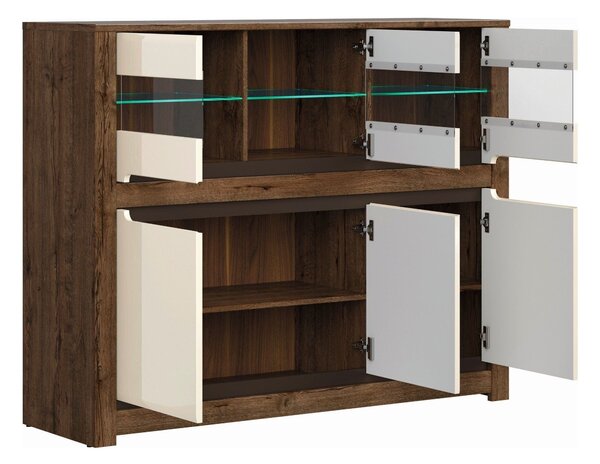 Comoda RUSO KOM3W3D, nuc/bej, PAL, 149x46x121 cm