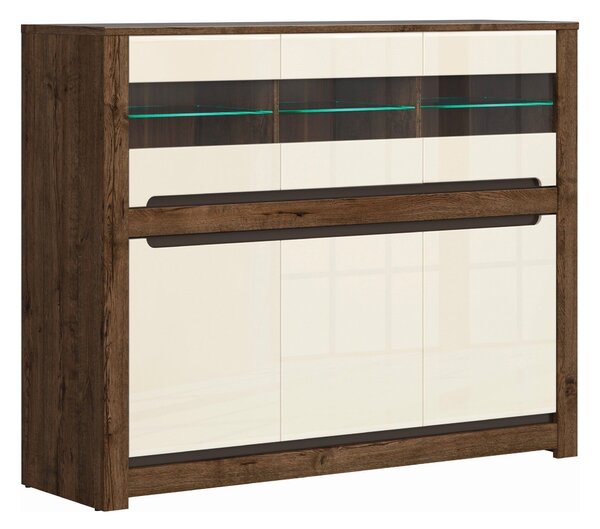 Comoda RUSO KOM3W3D, nuc/bej, PAL, 149x46x121 cm