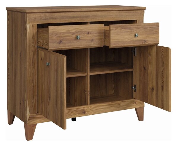 Comoda BERGEN KOM2D2S, stejar auriu, PAL, 110x47x98 cm