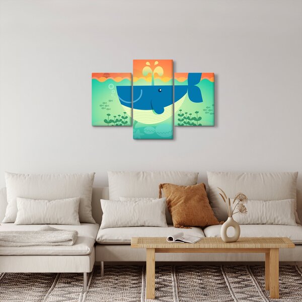 Tablou - Balenă veselă în mare (90x60 cm)