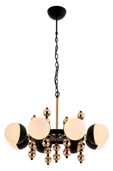 Candelabru pe lanț DAISY, 8xE27/40W/230V, negru/auriu
