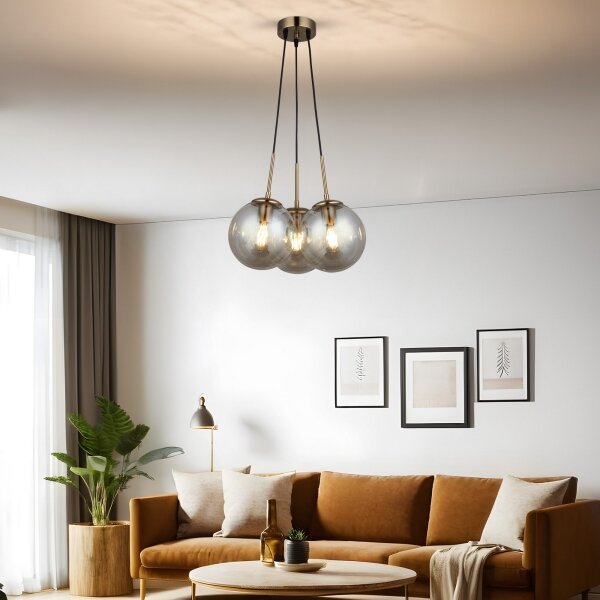 Lustră suspendată pe cablu POLINO 3xE27/40W/230V bronz