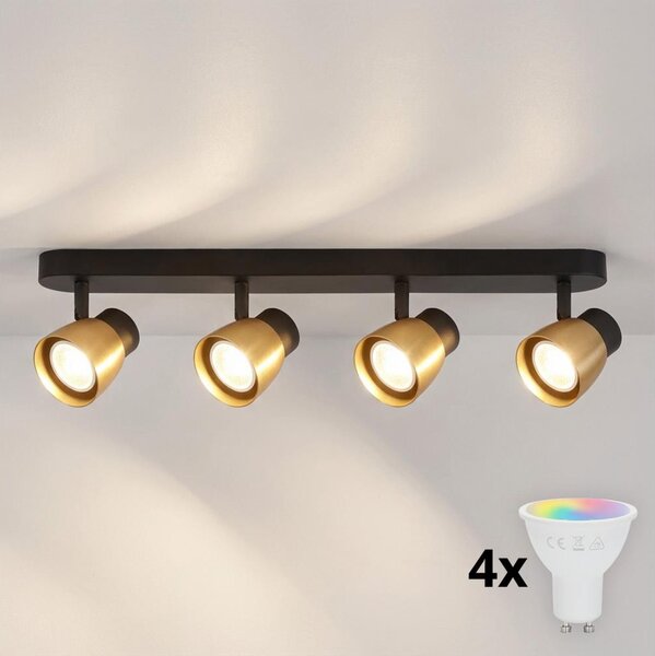 Brilagi NUGGET - Spot LED RGBW compatibil cu dimmer 4xGU10/4,8W/230V negru/auriu