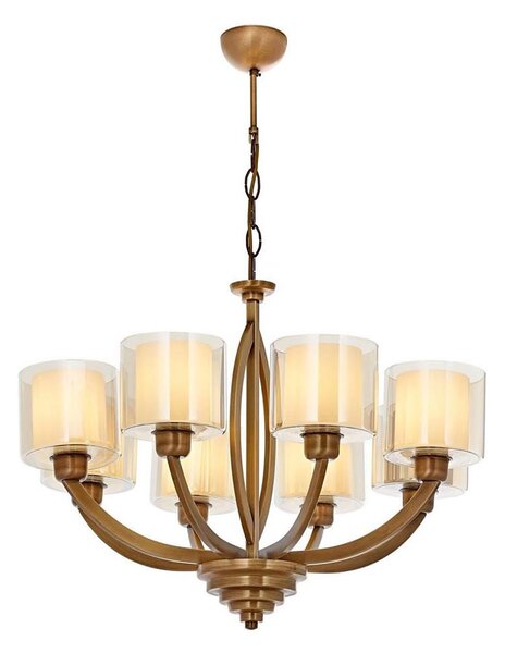 Candelabru LAHORE cu lanț 8xE27/40W/230V, culoare bronz