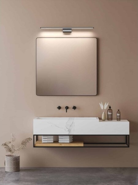 Open Design OR86164 - Oglindă iluminată LUCE cu LED, 12W/230V, CCT, 91,5 cm, IP44, negru