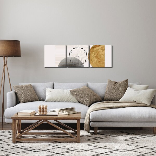 Tablou - Arcuri rustice N⁰2 (cu ceas) (90x30 cm)
