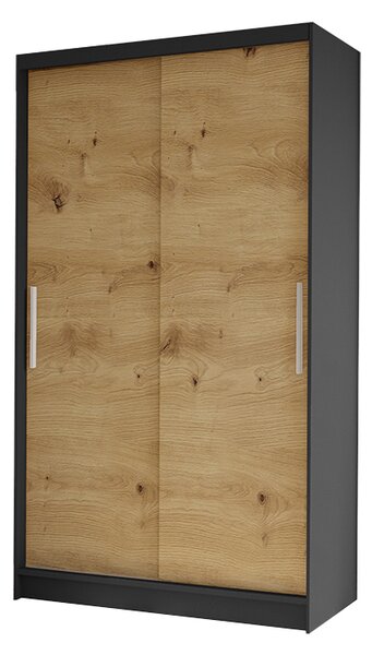 Dulap de haine Coletta I (negru + Stejar artisan). Promo -18%. 1047510