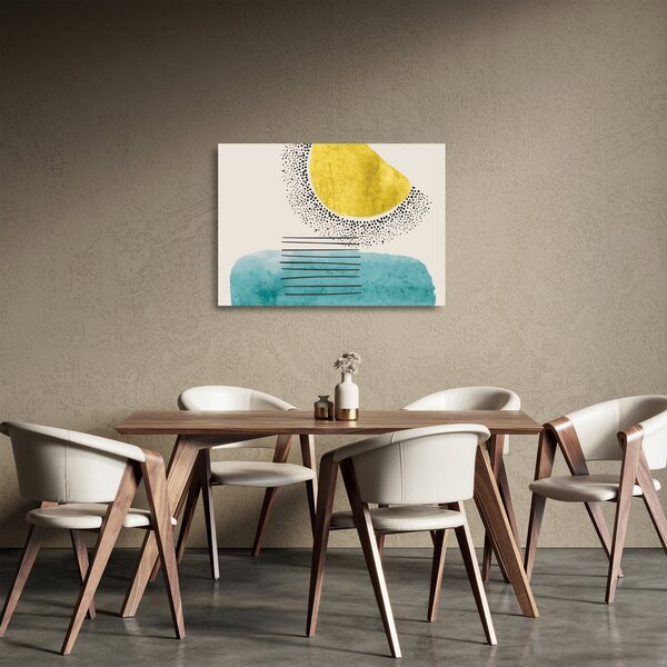 Tablou pe sticlă - pictură abstractă de plajă N⁰2 (70x50 cm)
