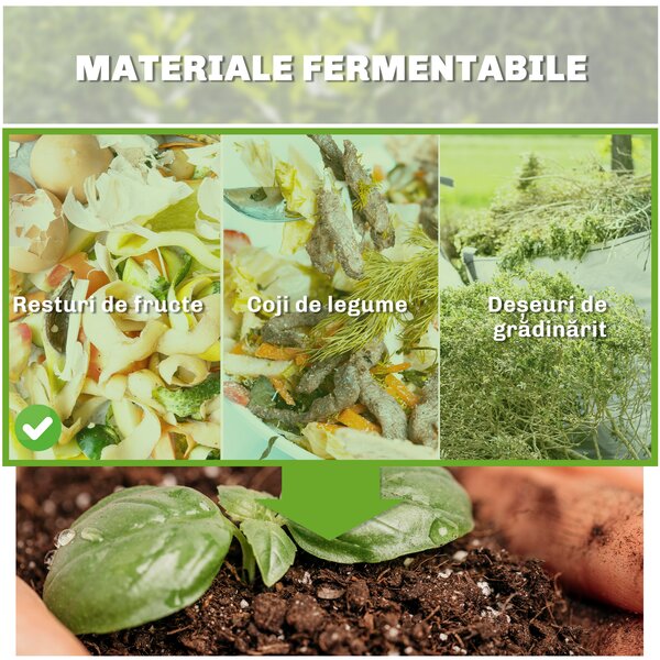 Outsunny biocompostieră bidon siloz composter | Aosom Romania