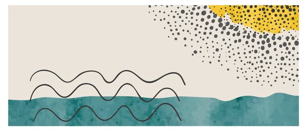 Tablou - pictură abstractă de plajă N⁰1 (120x50 cm)