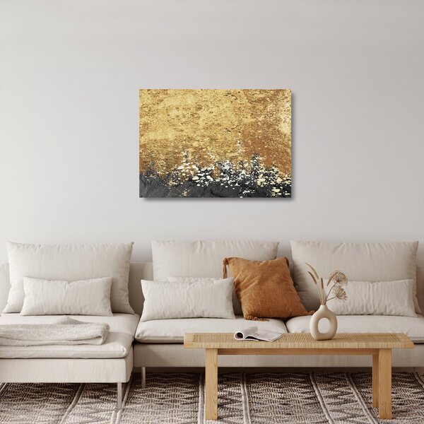 Tablou pe sticlă - Structura de aur N⁰3 (70x50 cm)