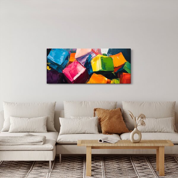 Tablou - Cuburi colorate (120x50 cm)
