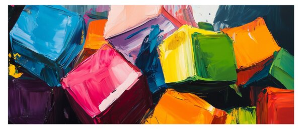 Tablou - Cuburi colorate (120x50 cm)