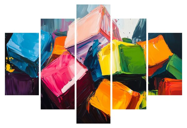 Tablou - Cuburi colorate (150x105 cm)