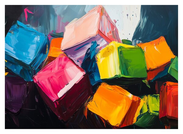 Tablou - Cuburi colorate (70x50 cm)
