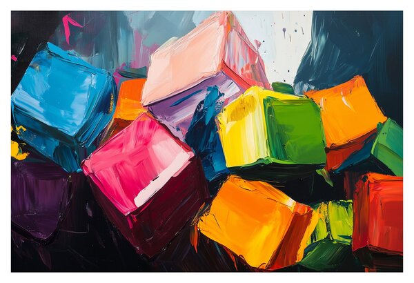 Tablou - Cuburi colorate (90x60 cm)