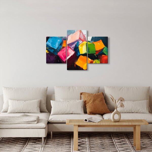 Tablou - Cuburi colorate (90x60 cm)
