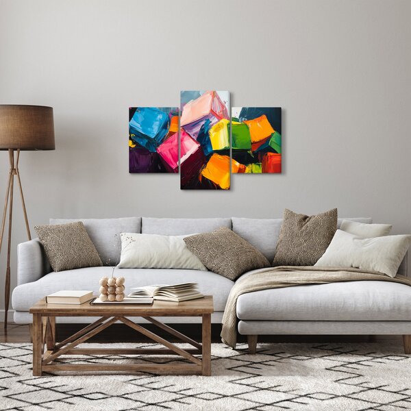 Tablou - Cuburi colorate (90x60 cm)