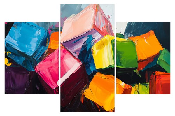 Tablou - Cuburi colorate (90x60 cm)