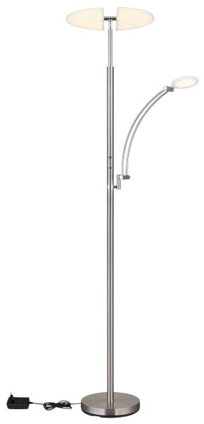 Globo 58909N - Lampă LED de podea dimabilă TIRANA 40W/230V + 5,5W crom mat