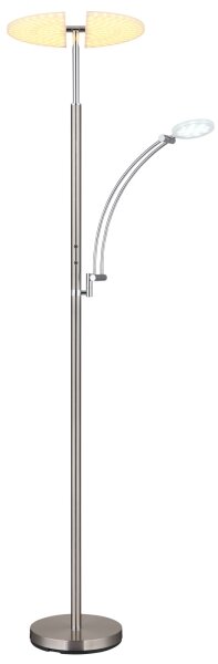 Globo 58909N - Lampă LED de podea dimabilă TIRANA 40W/230V + 5,5W crom mat
