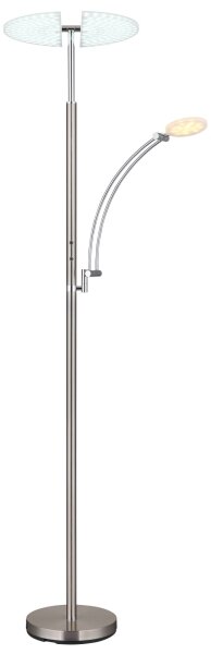 Globo 58909N - Lampă LED de podea dimabilă TIRANA 40W/230V + 5,5W crom mat