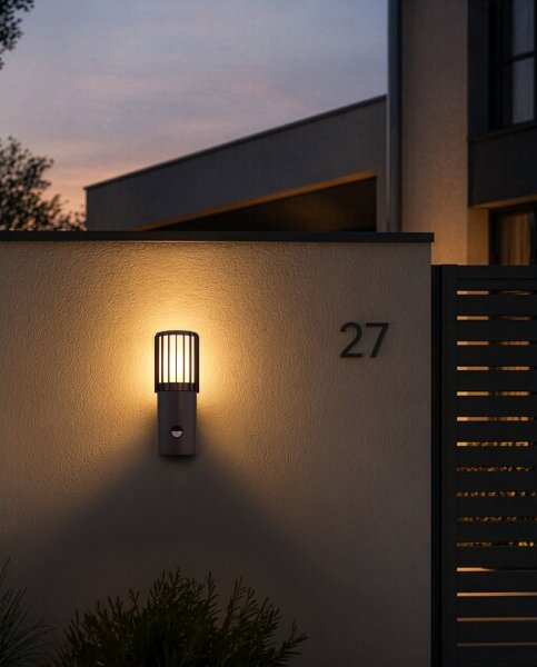 Globo 32160S - Lampă de perete pentru exterior cu senzor MERVIN 1xE27/15W/230V IP54