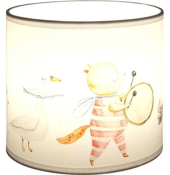 Brilagi - Abajur universal BOBO E27, diametru 15 cm, alb cu animăluțe