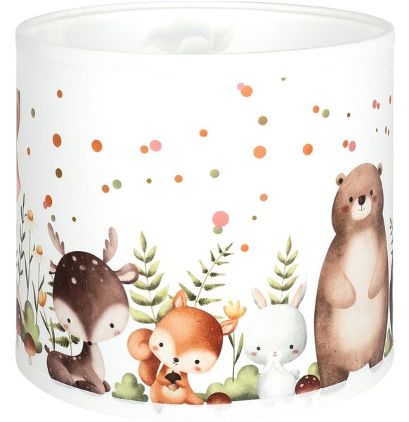 Brilagi - Abajur universal BOBO E27, diam. 15 cm, alb cu animale